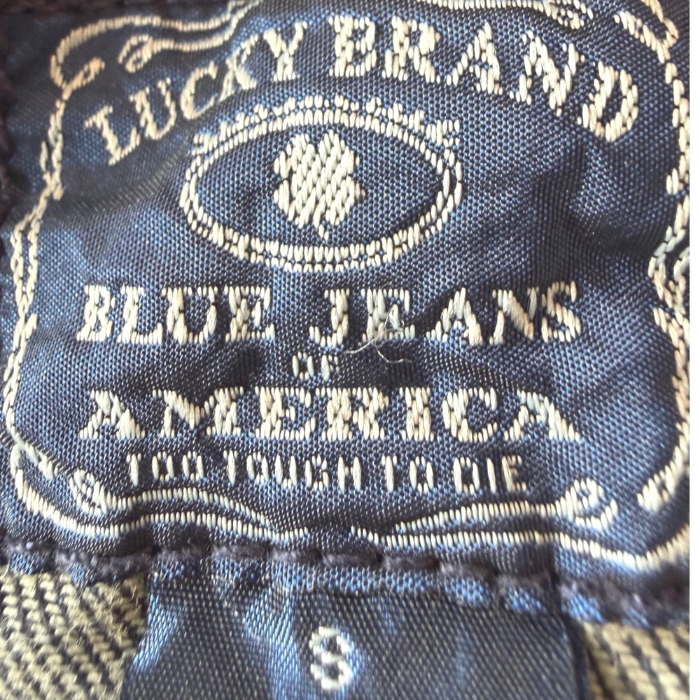Lucky Brand Adamson Dark Wash Frayed Denim Jacket Moto Zip Womens Size S Small - Picture 7 of 11